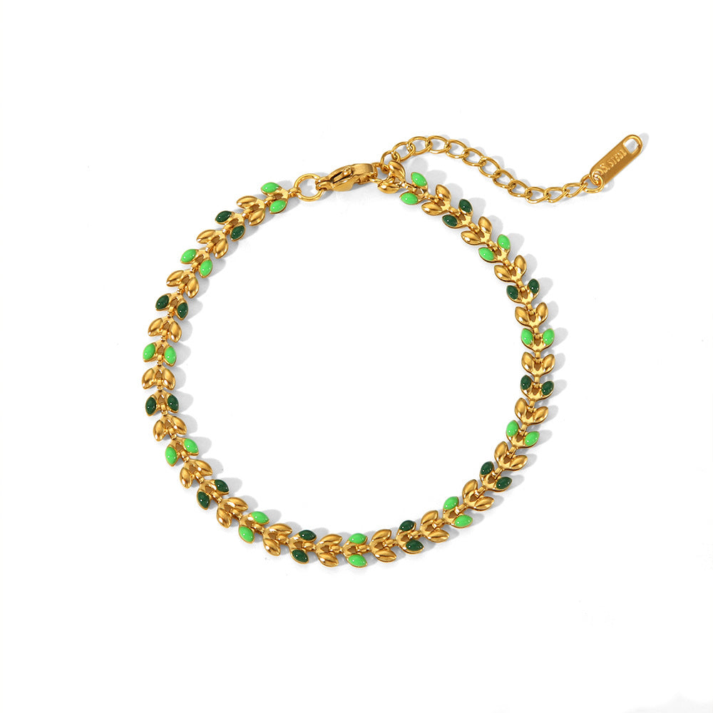 Coloured Leaf Anklet