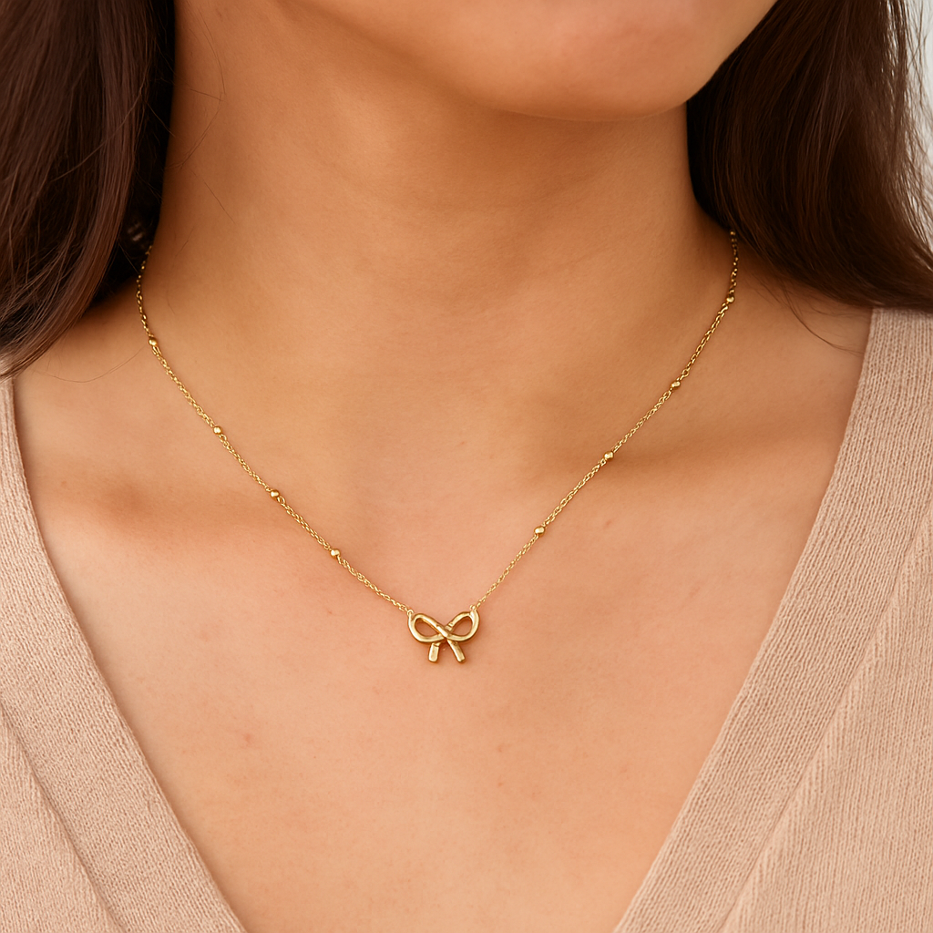 Ribbon Charm Necklace