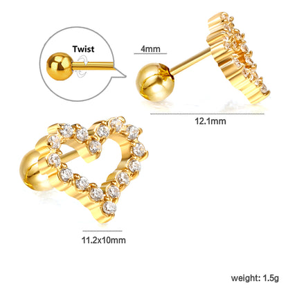 Heart Diamond Stud