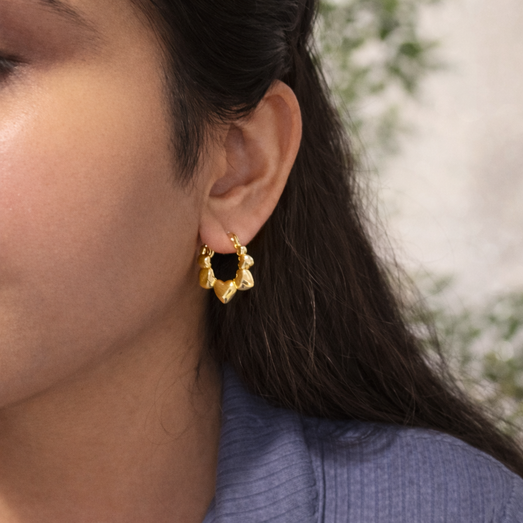 Heart Cluster Hoops