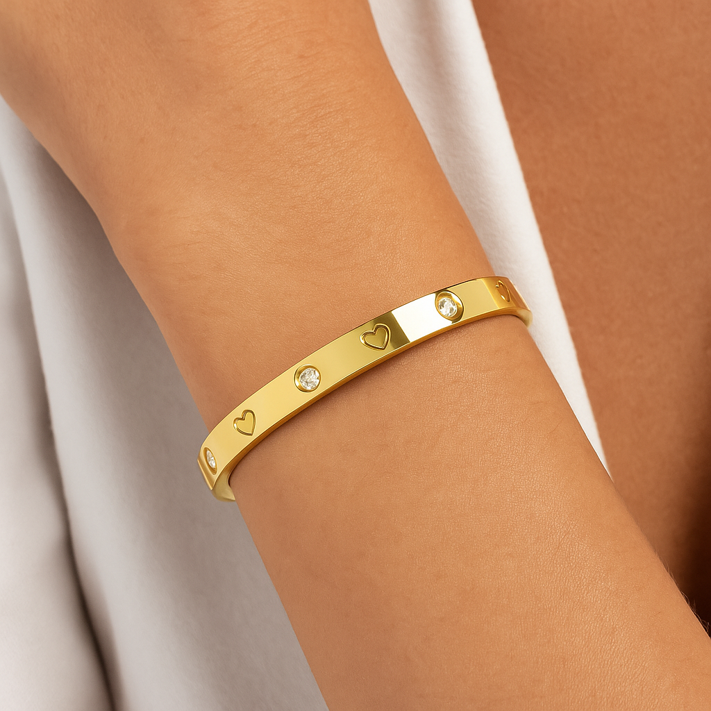 Diamond Heart Bangle