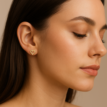 Heart Diamond Stud