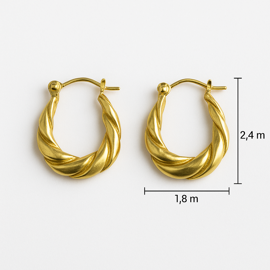 Golden Twist Hoops