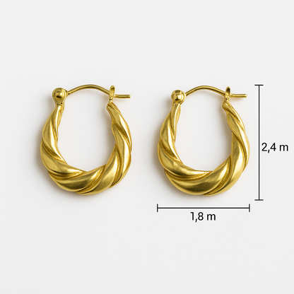 Golden Twist Hoops