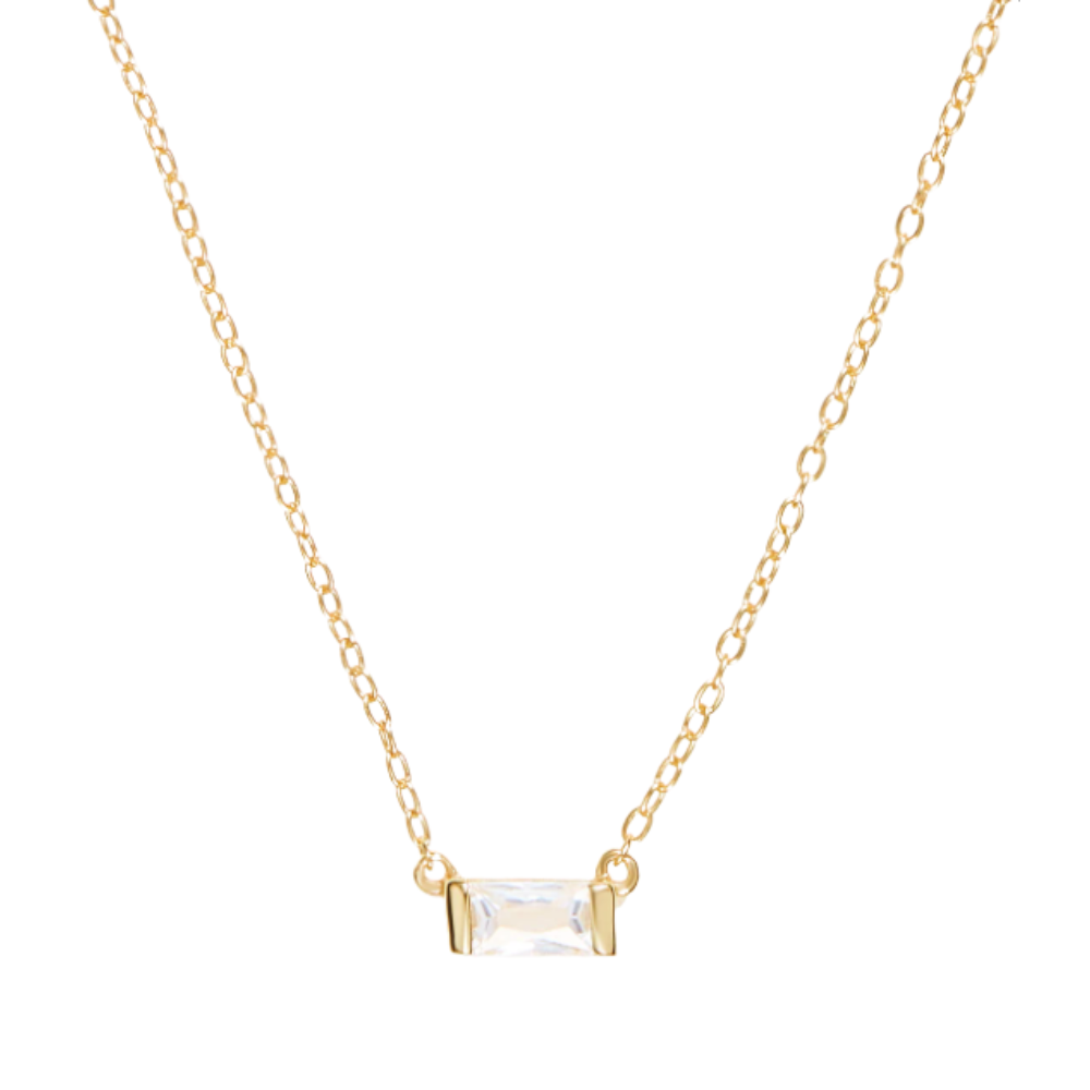 Rectangular Zirconia Necklace