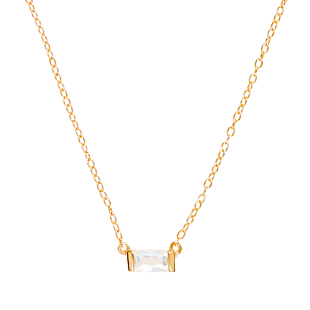 Rectangular Zirconia Necklace