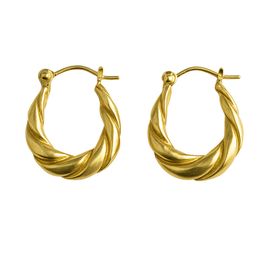 Golden Twist Hoops