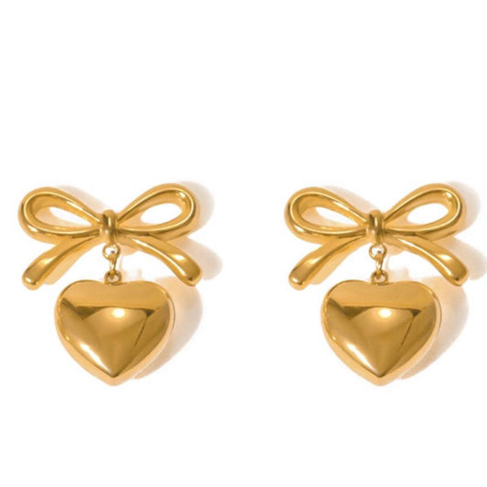 Bow-Heart Earrings